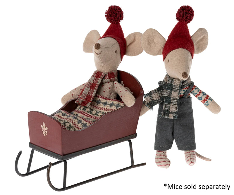 Maileg Sleigh for Mouse Red Gifting Idea for Christmas Christmas Range 3yrs+