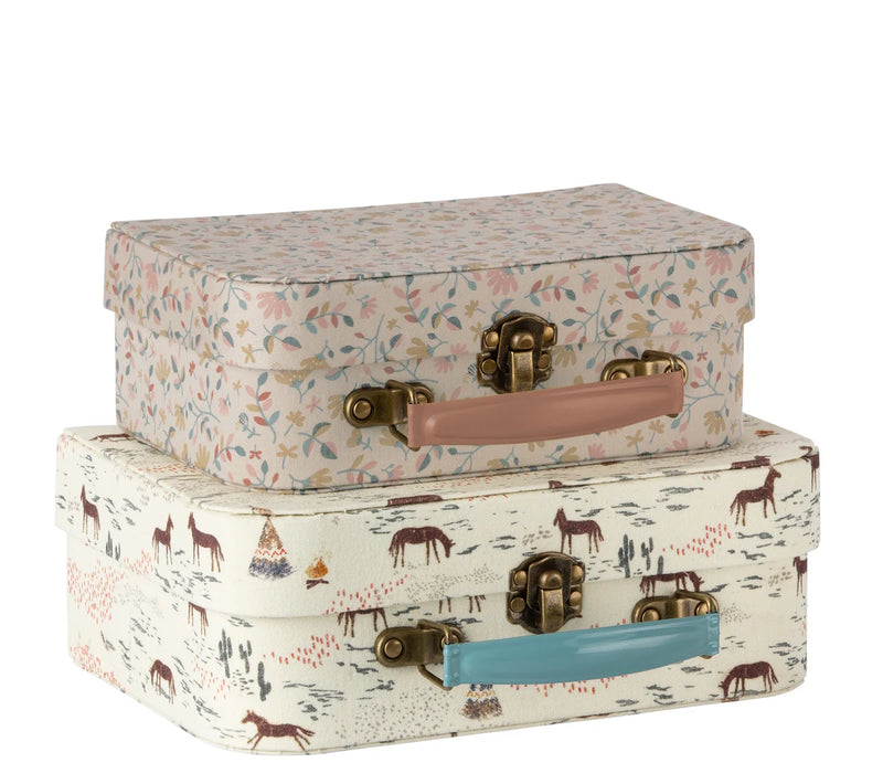 Maileg Suitcase Fabric Set 2pcs Chevaux medium size 22cm wide Clearance