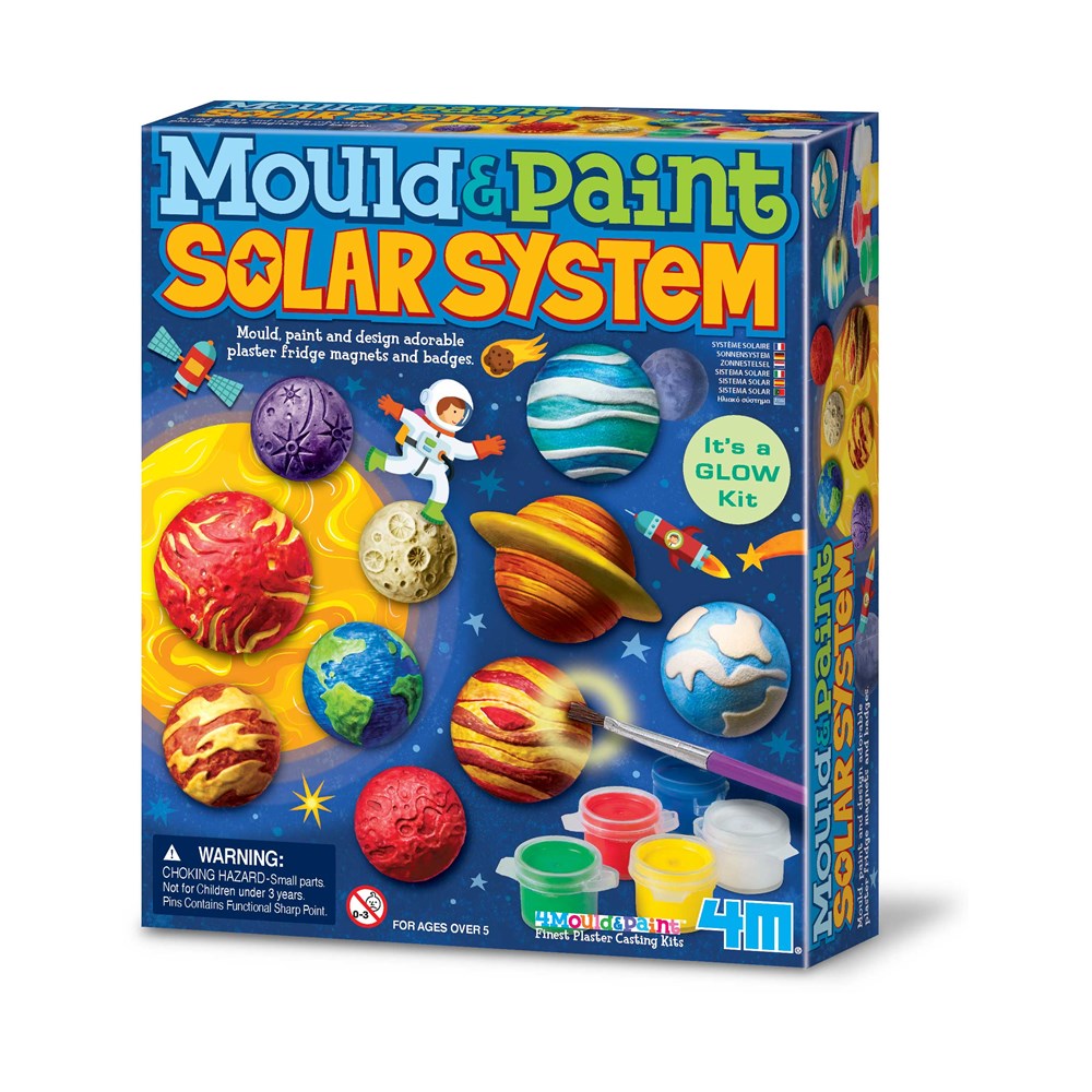 Mould & Paint Solar System Glow In The Dark Kit By 4M Space Toys Art a ...