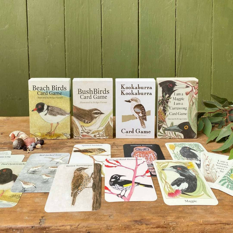 Bridget Farmer Printmaker I am a Magpie I am a Currawong Card Games For Kids Australian Animals