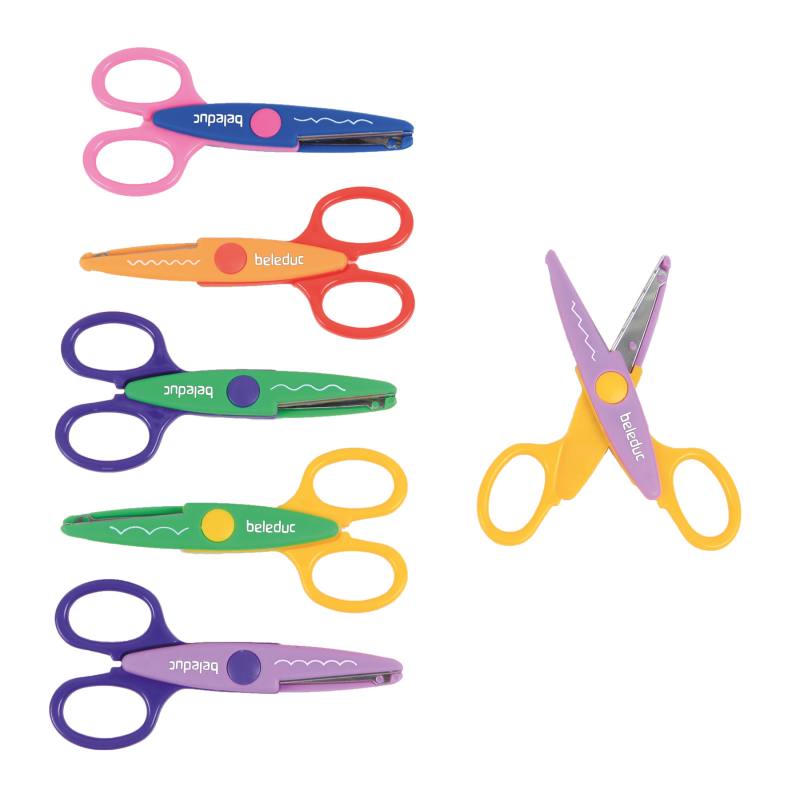 Beleduc Zig Zag Scissors for Kids 6 Unique Shaped Stationary Art and craft for kids 3yrs+
