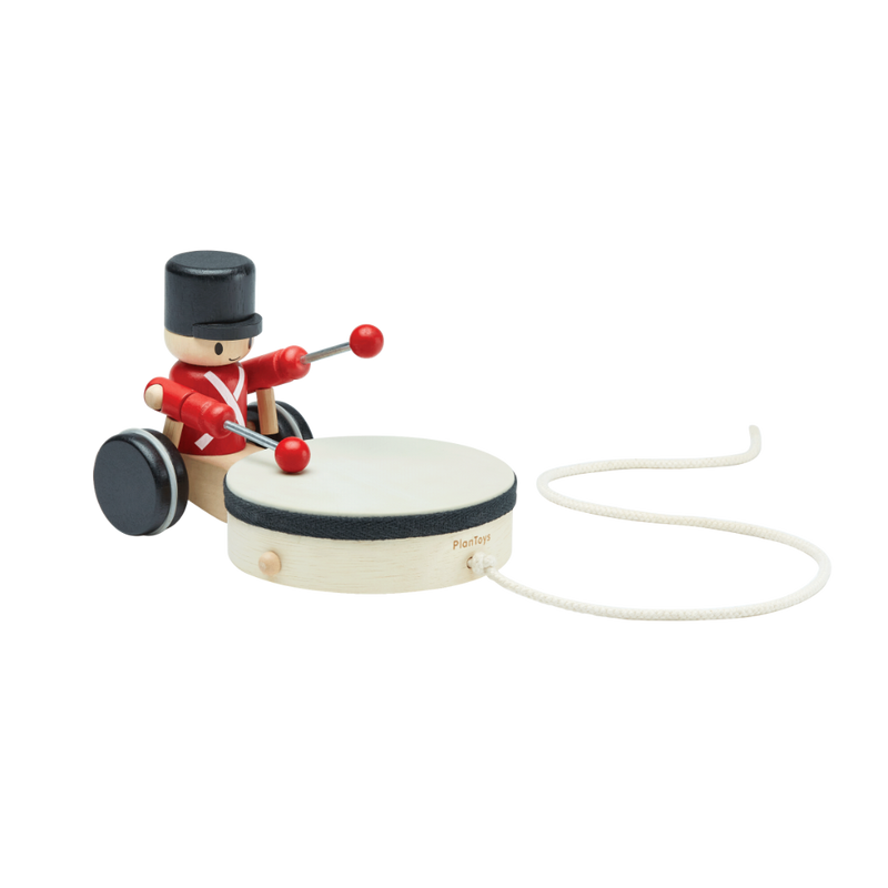 PlanToys Pull Along Drummer Toddler Toys Musical Instruments for Toddlers Gifting Idea for 12m+