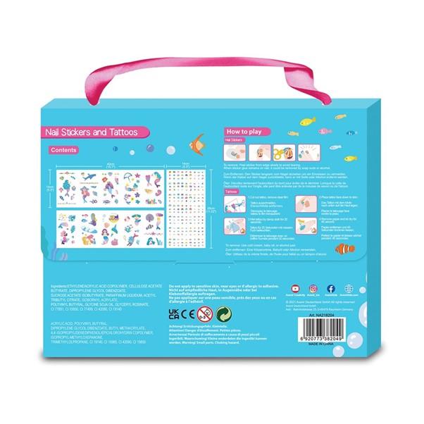 Avenir Mermaid Nail Sticker and Tattoos Makeup Art and craft for kids Best Seller Fairy Unicorn and Castle Theme 3yrs+