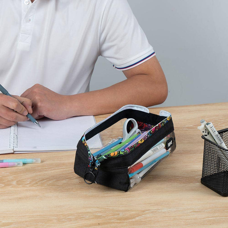 ZIPIT Clear Lenny Pencil Case Stationary Best Seller 3yrs+