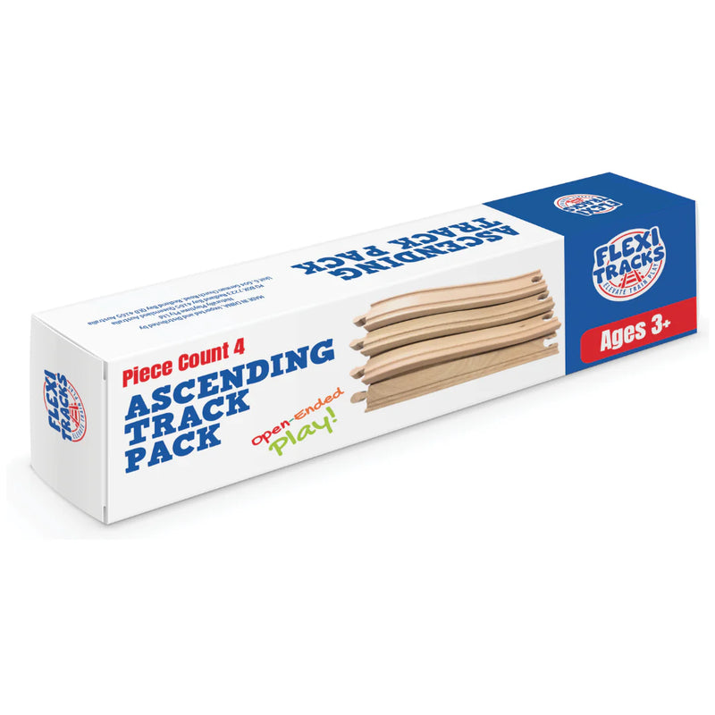 Flexi Tracks Wooden Ascending Train Track 4pc Pack Car Accessories 3yrs+