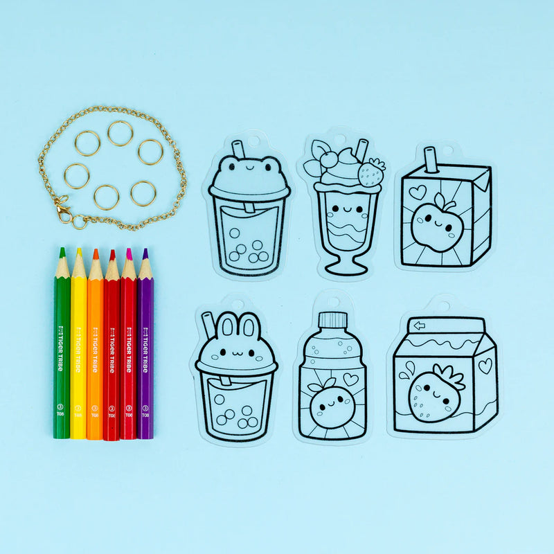 Tiger Tribe Shrinkorama Charm Bracelet Kawaii Drinks Art and Craft for Kids 4yrs+