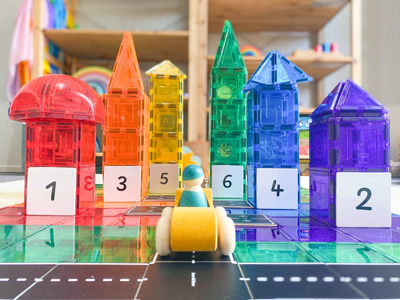 Learn and Grow Toys Magnetic Tiles Topper Numeracy Pack 40 Piece Early Math Games for Kids STEM Cognitive Developmental Toys for Toddlers Best Seller 3yrs+