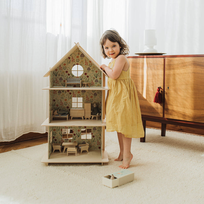 Wooden Doll House Meadow by Milin Toys Pretend & Imaginative Play 3yrs+ (Bulky Shipping)