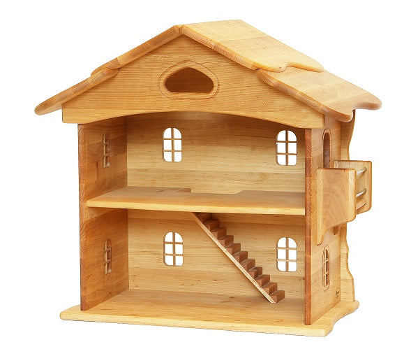 Drewart Doll House Open Natural Wooden Toys Kids Furniture 3yrs+ (Bulky Shipping)