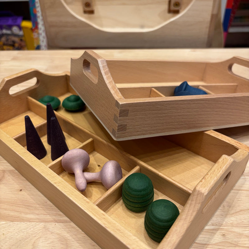 Montessori 4 Compartment Wooden Sorting Tray