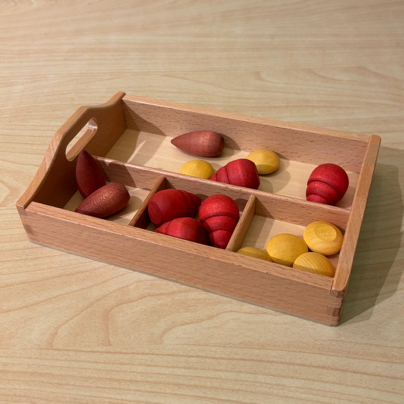 Montessori 3 Compartment Wooden Sorting Tray