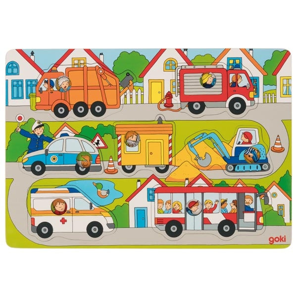 Goki Background In the Streets 7pc Puzzle Developmental Toys Toddler Toys 12m+