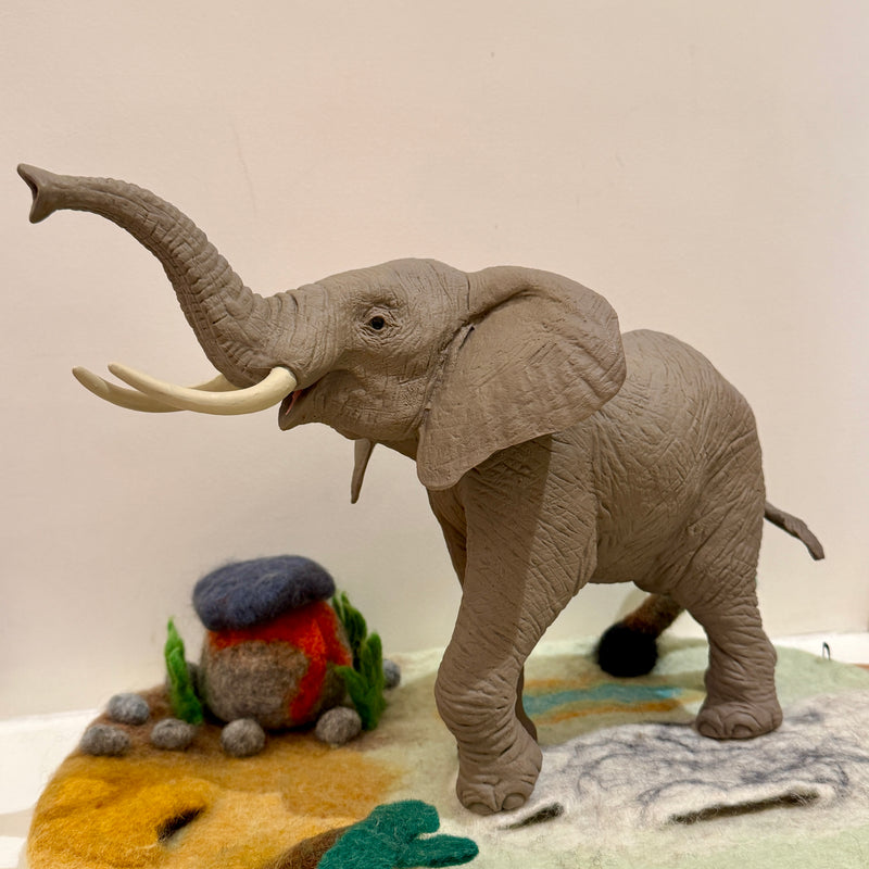 African Elephant Figurine by Safari Ltd Extra Large Safari Collection Animal Figurines 3yrs+