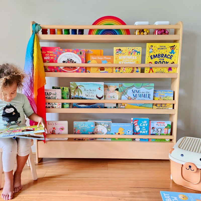 Montessori Beechwood Front Facing Kids Book Shelf Best Seller 15(D) x 120(L) x 120(H)cm Kids Furniture (Furniture Shipping) ETA DECEMBER