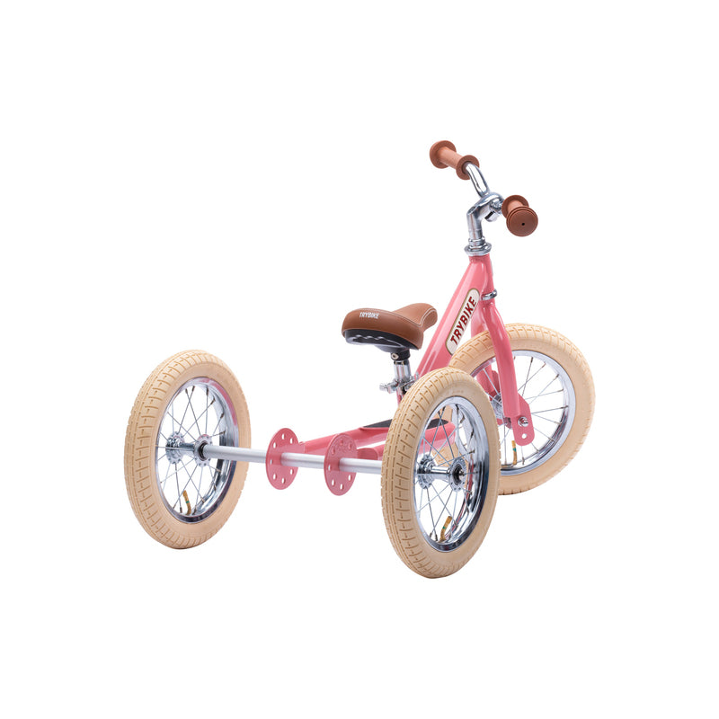TryBike Trike Vintage PINK 2 in 1 Balance Bike Kids Toddler Bike Best Seller 18mths-6yrs (Bulky Shipping)