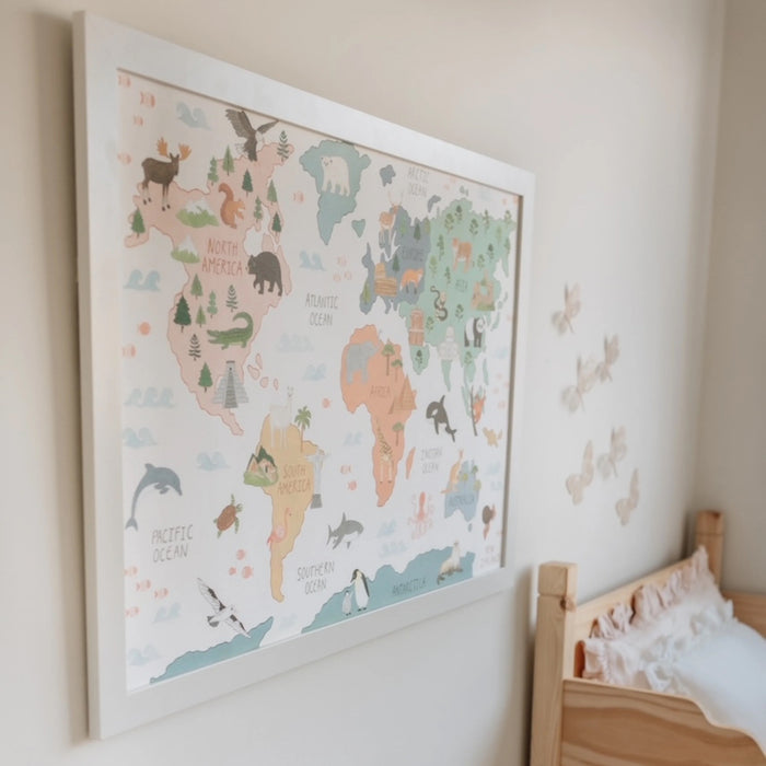 Mindful & Co Kids World Map Print 60 x 90cm