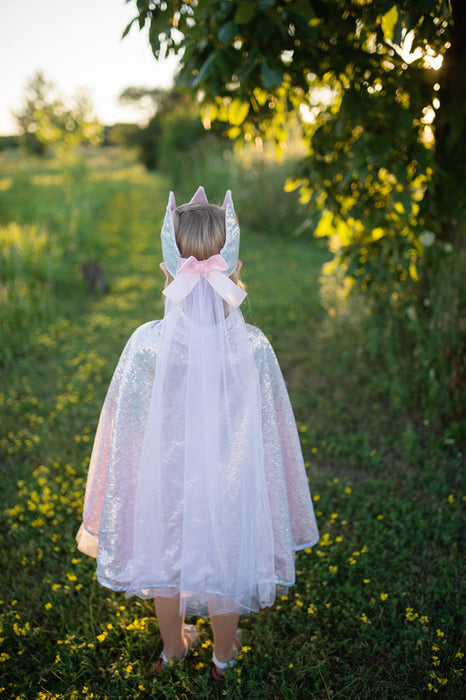 Silver Reversible Sequins Cape  by Great Pretenders Size 5-6 3yrs+