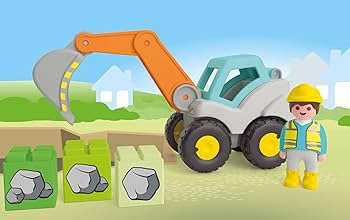 Playmobil Junior Shovel Excavator Construction Playset of 5 Toddlers Gifts Idea 12m+