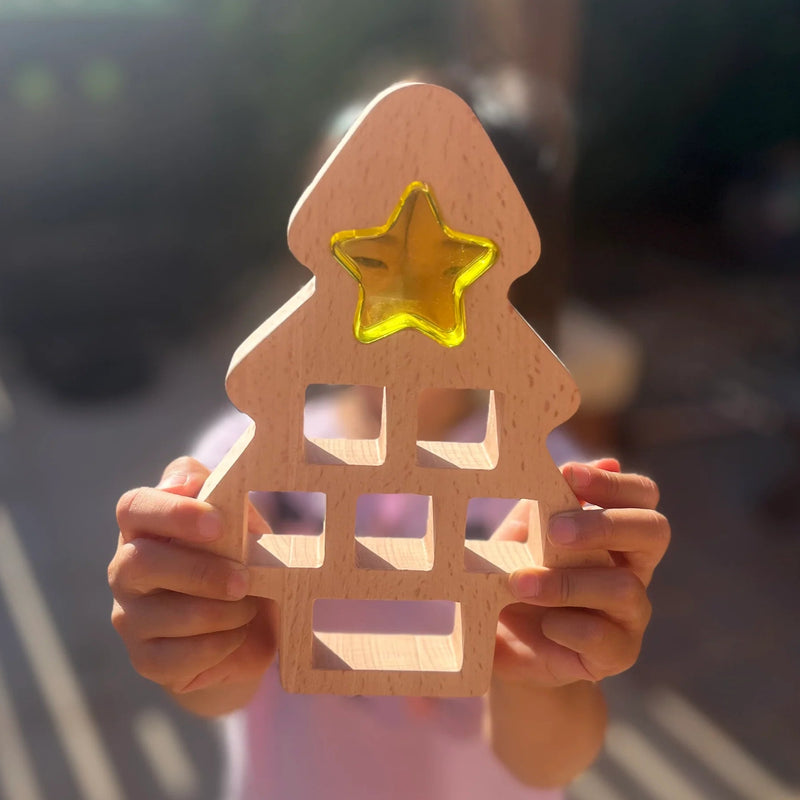 My Little Creator Home Sweet Home Star Lucite Christmas Tree Set 8pcs Wooden Toys Gift Idea for 18m+