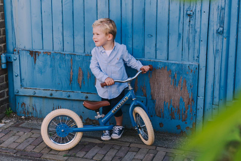 TryBike Trike Vintage BLUE 2 in 1 Balance Bike Kids Toddler Bike Best Seller 18mths-6yrs (Bulky Shipping)