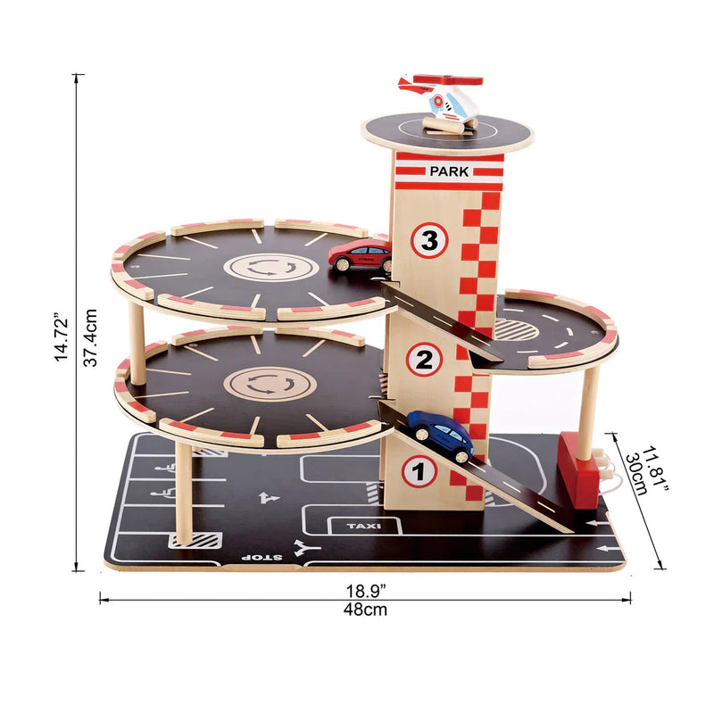 Hape Wooden Park & Go Garage Toy Car Wooden Toys Car Gift Idea for 3yrs+ (Bulky Shipping)