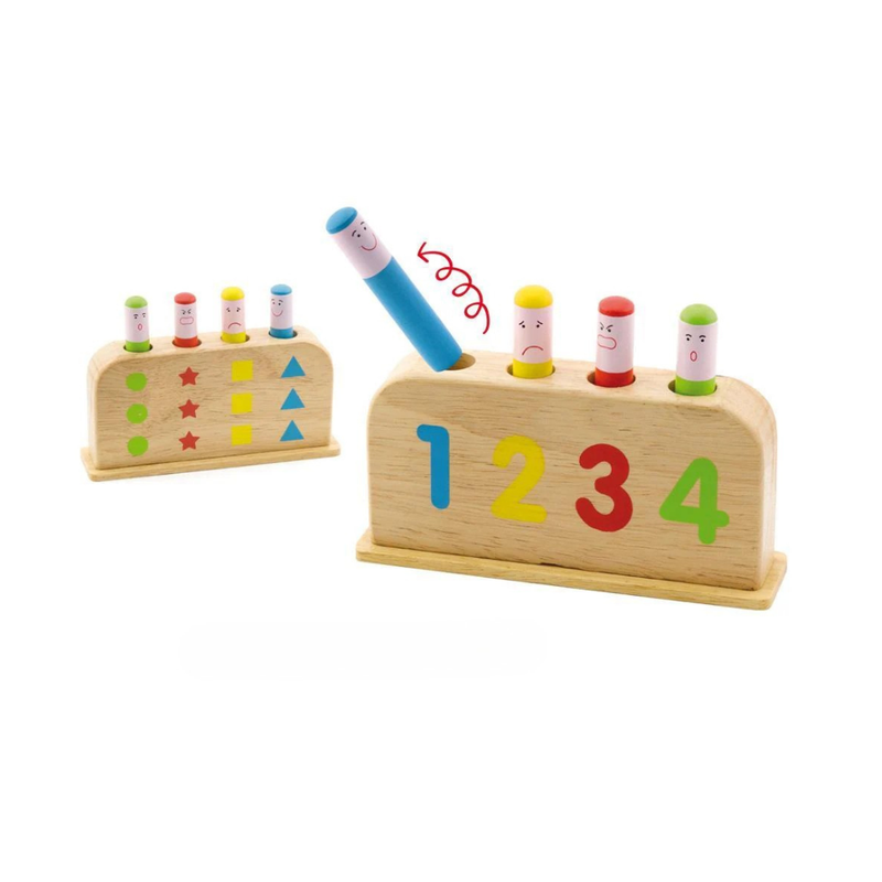 Fun Factory Wooden Expressions Pop Up Bunny Developmental Toddler Toys Baby Toys for 12m+