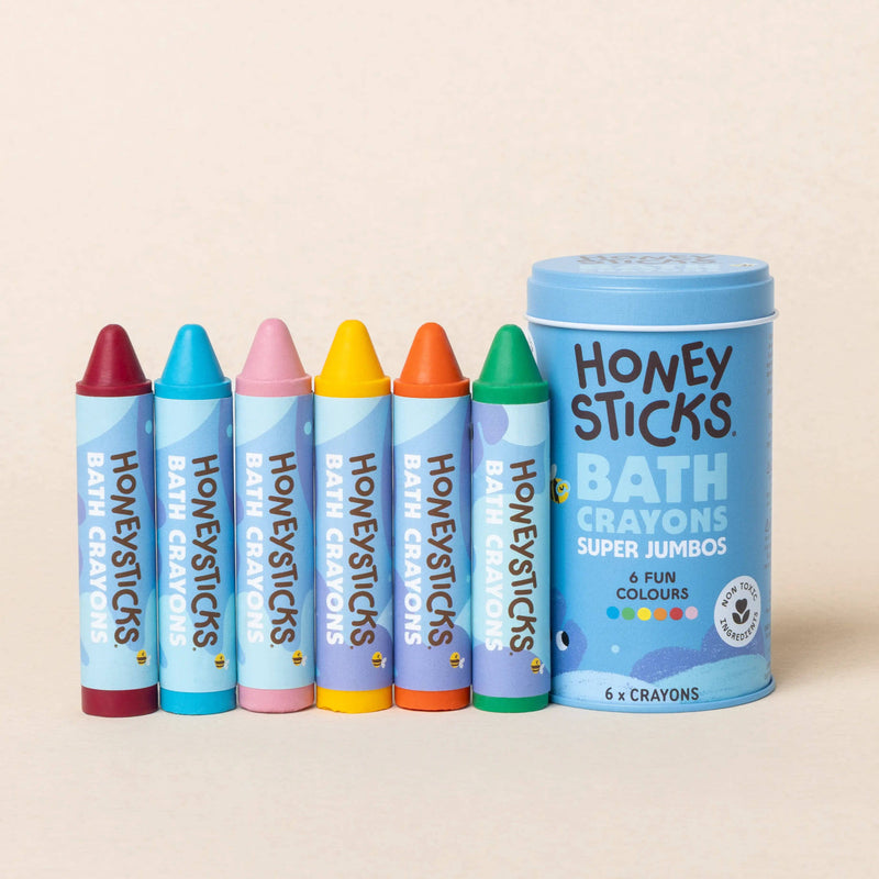 Honeysticks Bath Crayons Super Jumbos 6pcs Bath Toys Art and craft for kids 3yrs+