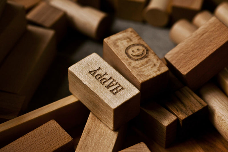 Wooden Story Peace and Love Wooden Affirmation Blocks 29pcs Mindfulness Toy 3yrs+