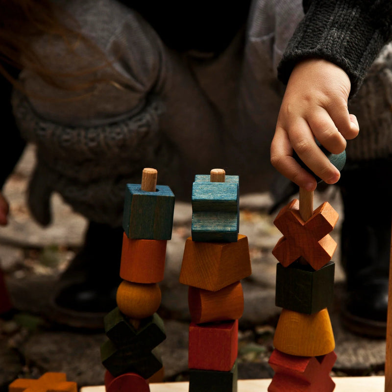 Wooden Story Montessori Wooden Stacking Toy Rainbow Developmental Toy 18m+