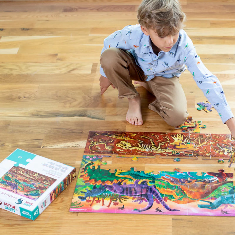 Crocodile Creek Jizsaw Puzzles Above & Below 60 pcs Dinosaur World Dinosaur Toys Dinosaur and Dragon Theme 4yrs+