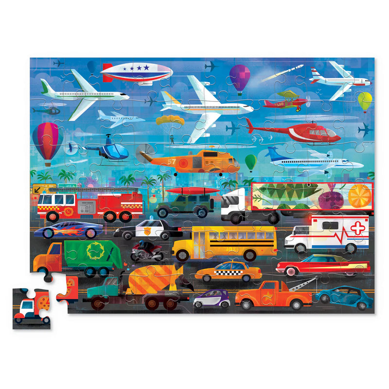Crocodile Creek Above and Below Puzzle 60 pcs Things That Go Gifting Idea for 4yrs+