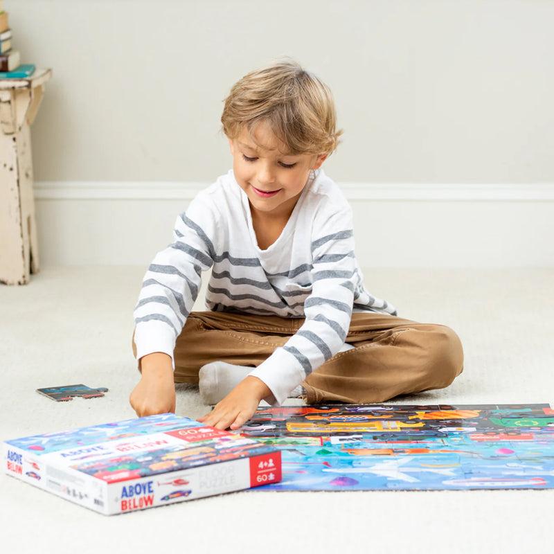 Crocodile Creek Above and Below Puzzle 60 pcs Things That Go Gifting Idea for 4yrs+