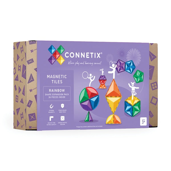 Connetix Tiles Rainbow Shape Expansion Pack 36 Piece 3yrs+