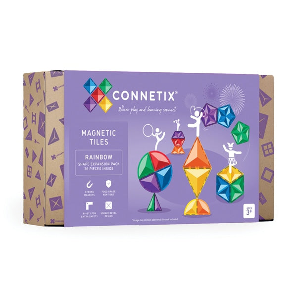 Connetix Tiles Rainbow NEW Shape Expansion Pack 36 Piece 3yrs+