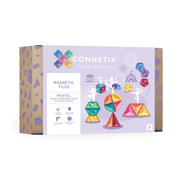 Connetix Tiles Pastel NEW Shape Expansion Pack 48 Piece 3yrs+