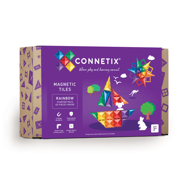 Connetix Tiles Rainbow Starter Pack 60 Piece 3yrs+ (NEW)