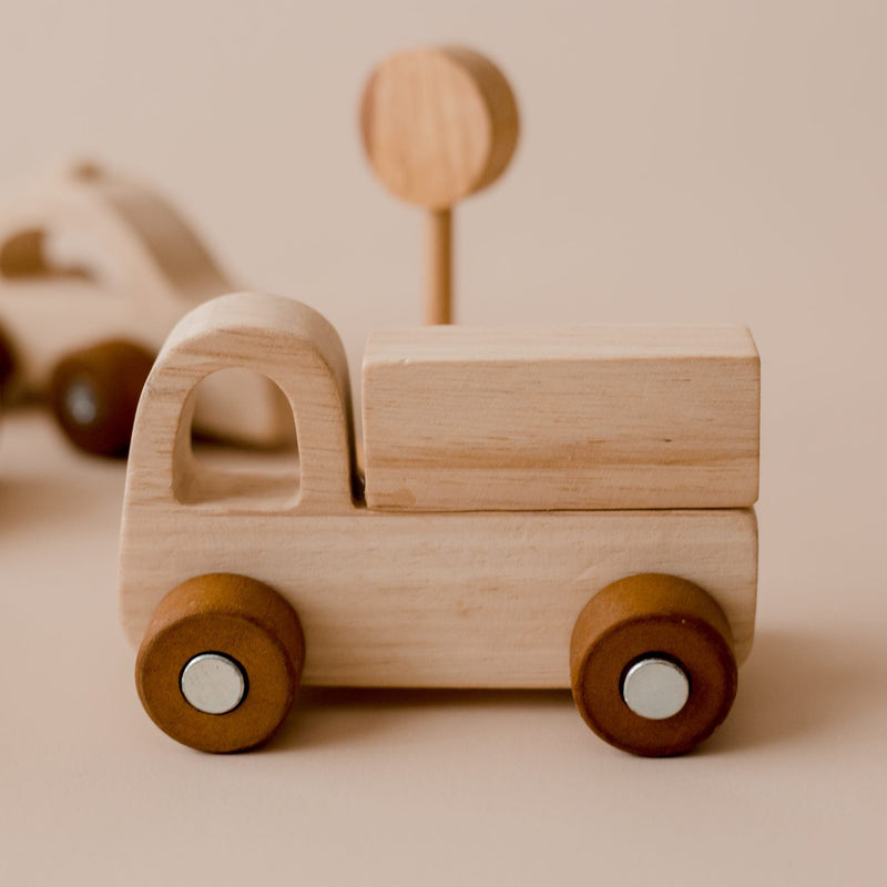 Qtoys Wooden Vehicle Play Set 12pcs Garage Toy Car 3yrs+