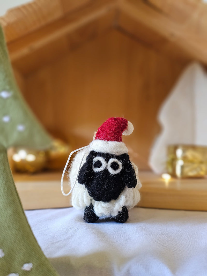 Pashom Felt Christmas Tree Decor White Woolly Sheep Pretend & Imaginative Play Toys Christmas Range 3yrs+
