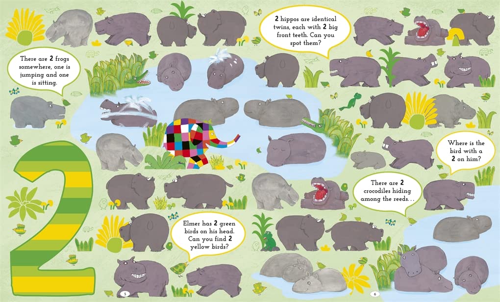 Elmer Search and Find Numbers (Board Book)