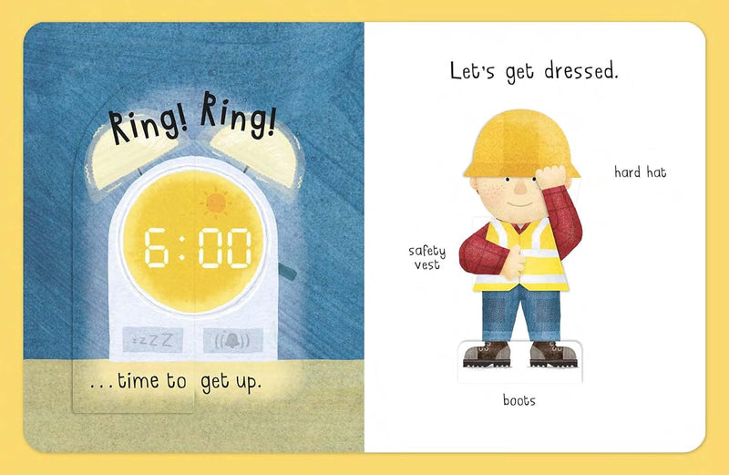 Busy Day Builder Lift the Flap Interactive Book (Board Book) Kids Picture Book Baby Gifts Idea