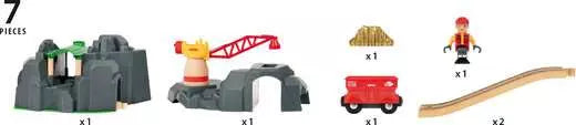 BRIO Crane & Mountain Tunnel With Sound 7pcs Large Set 3yrs+