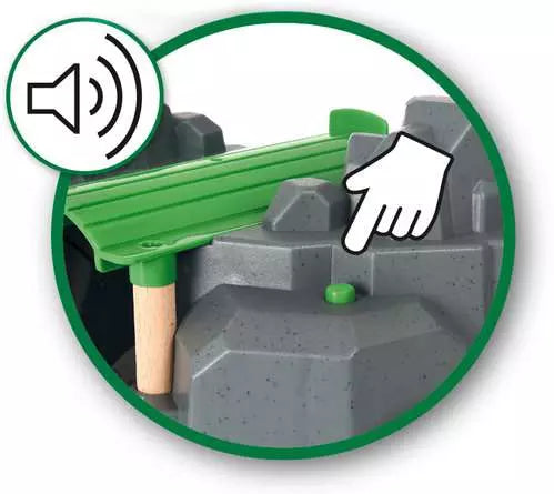 BRIO Crane & Mountain Tunnel With Sound 7pcs Large Set 3yrs+