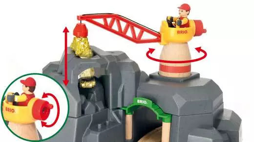 BRIO Crane & Mountain Tunnel With Sound 7pcs Large Set 3yrs+