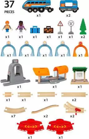 BRIO Smart Tech Action Tunnel Travel Set 37pcs Large Set Battery Operated Best Seller 3yrs+ (Bulky Shipping)