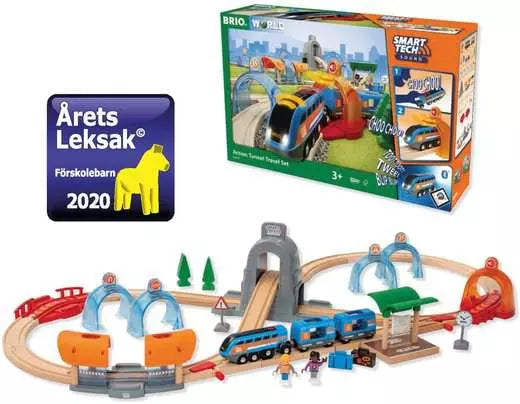 BRIO Smart Tech Action Tunnel Travel Set 37pcs Large Set Battery Operated Best Seller 3yrs+ (Bulky Shipping)