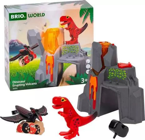 BRIO Dinosaur Erupting Volcano 5pcs With Sound and Light Dinosaur Toy 3yrs+