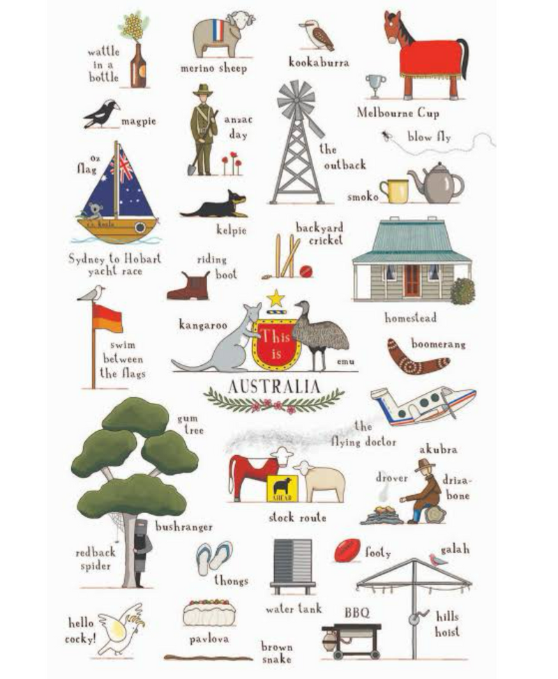 This is Australia Greeting Card by Red Tractor Designs Birthday card