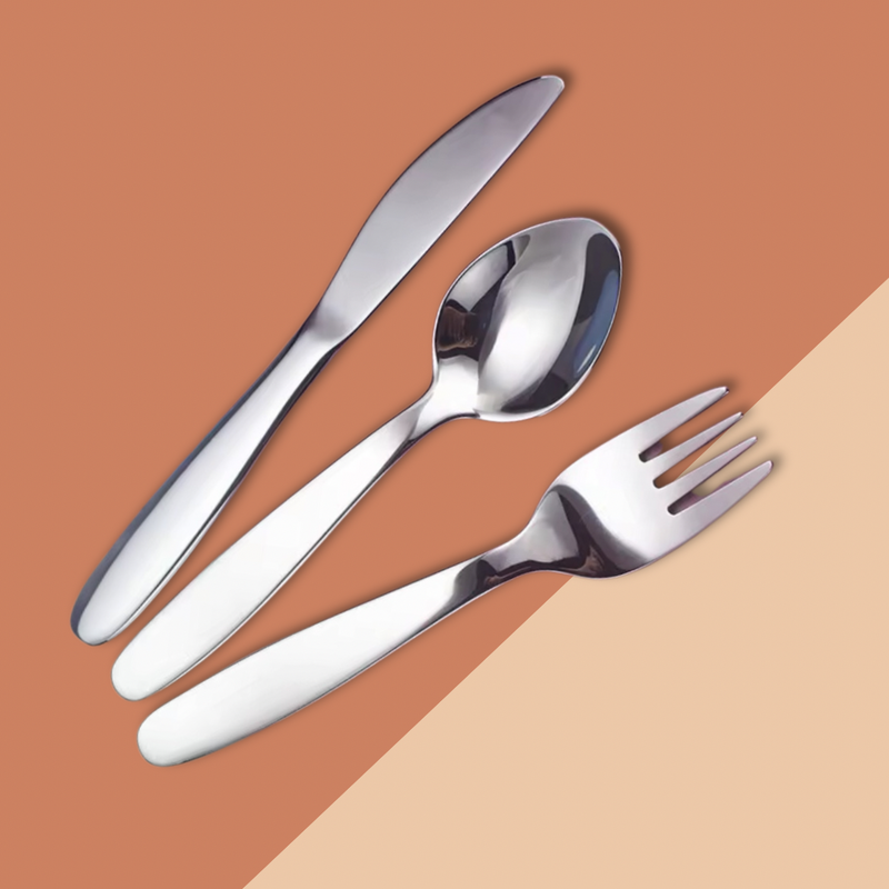 Kids Stainless Steel Cutlery Set 6 pcs by Montessori Mates Baby Practical Life Materials 12m+