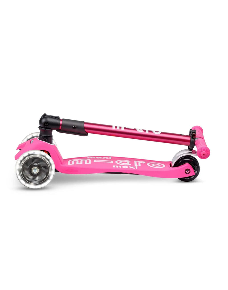 Micro Scooter Maxi Deluxe 3-wheel Foldable Scooter LED Neon 5yrs+ (Bulky Shipping)