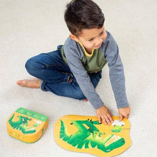 Crocodile Creek Mini Jigsaw Puzzle 12pcs Just Hatched Dinosaur Toys Developmental Toys for Toddlers Gifts Idea Best Seller Dinosaur and Dragon Theme 2yrs+